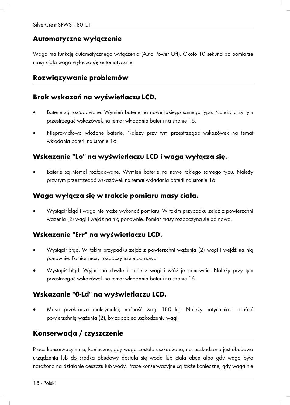 Silvercrest SPWS 180 C1 User Manual | Page 20 / 74