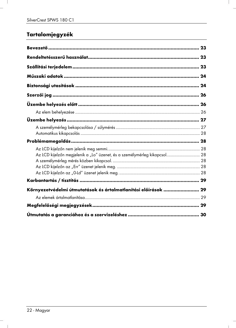 Silvercrest SPWS 180 C1 User Manual | Page 24 / 74