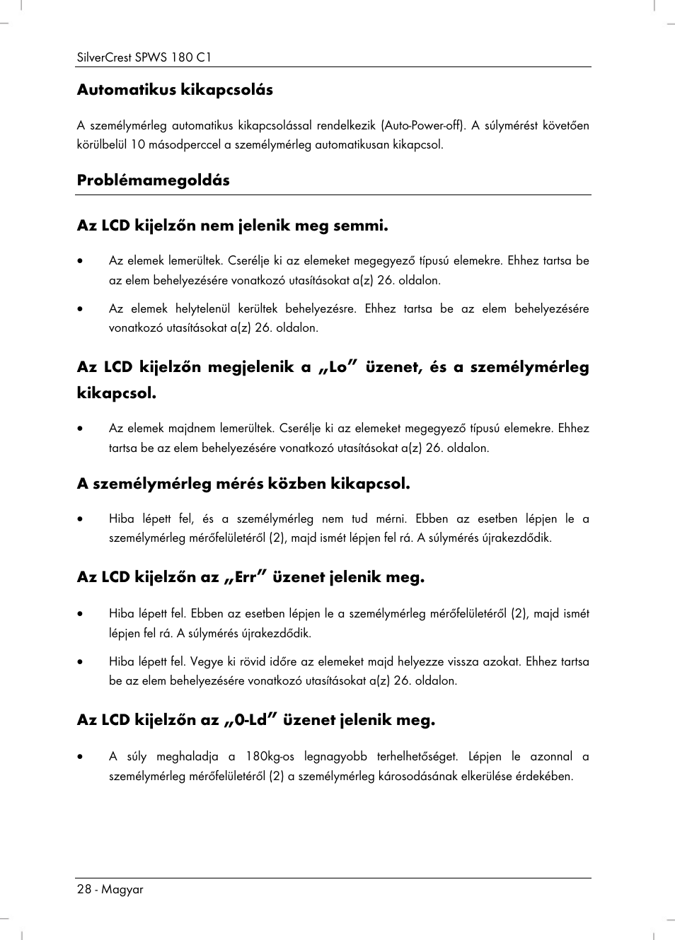 Silvercrest SPWS 180 C1 User Manual | Page 30 / 74