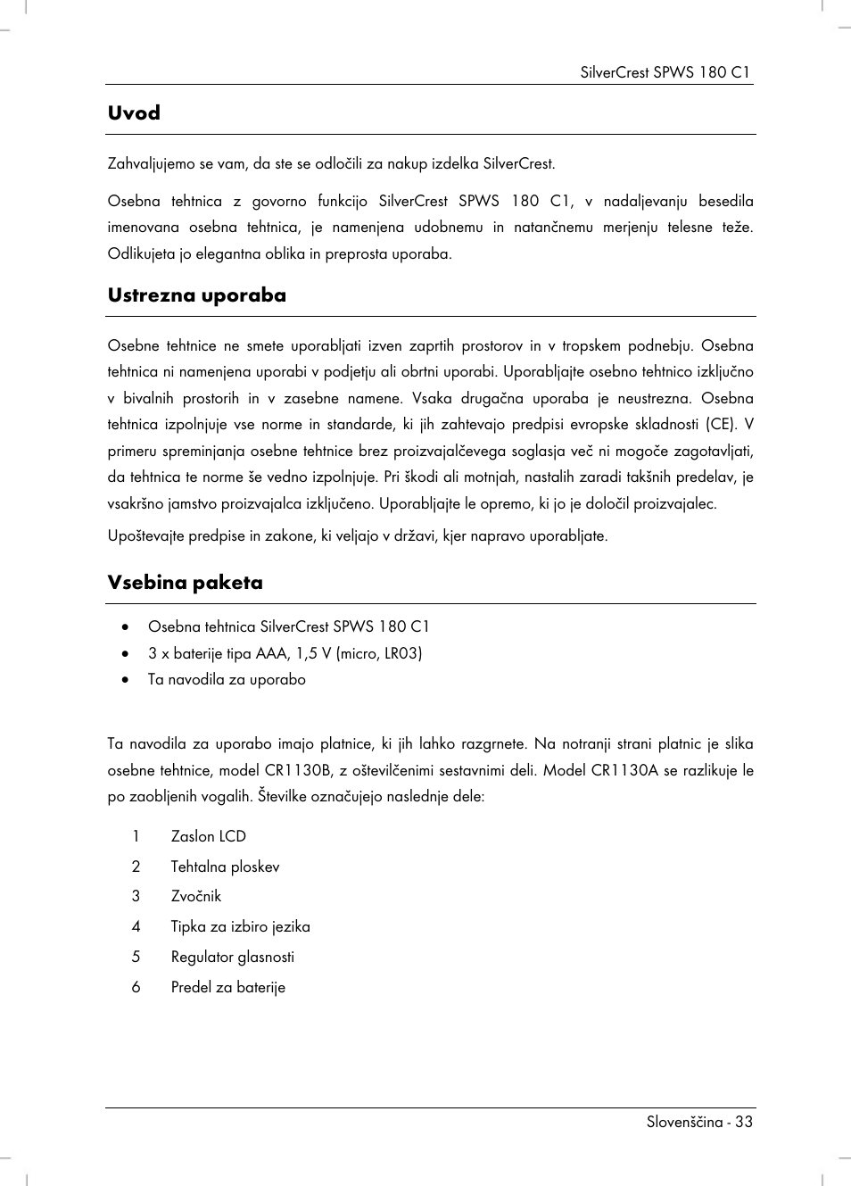Uvod, Ustrezna uporaba, Vsebina paketa | Silvercrest SPWS 180 C1 User Manual | Page 35 / 74