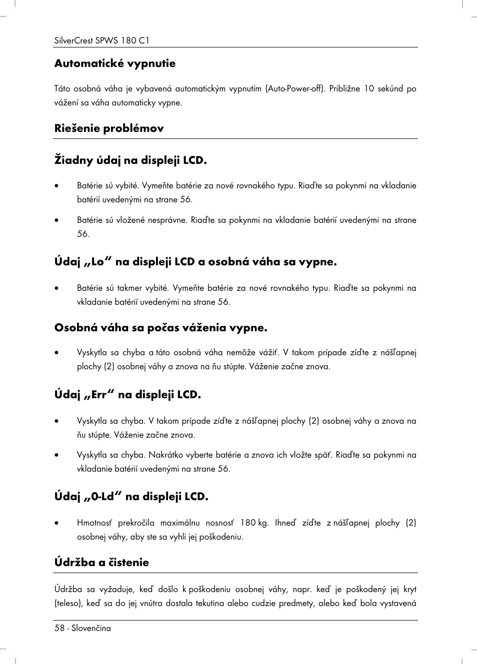Silvercrest SPWS 180 C1 User Manual | Page 60 / 74