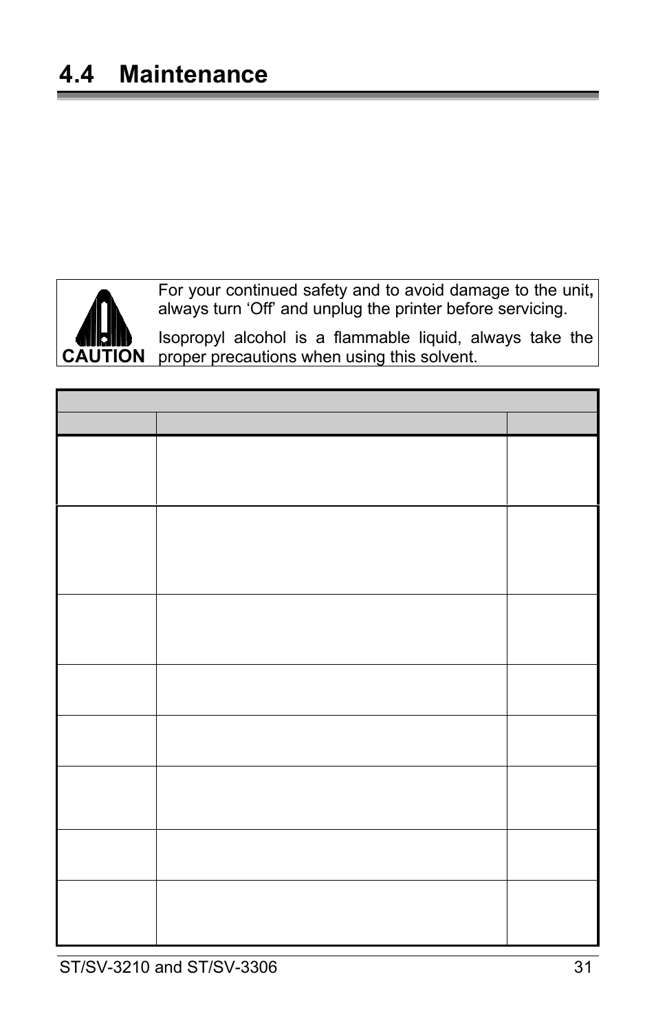 4 maintenance | Datamax S-Class ST-3210 User Manual | Page 41 / 84