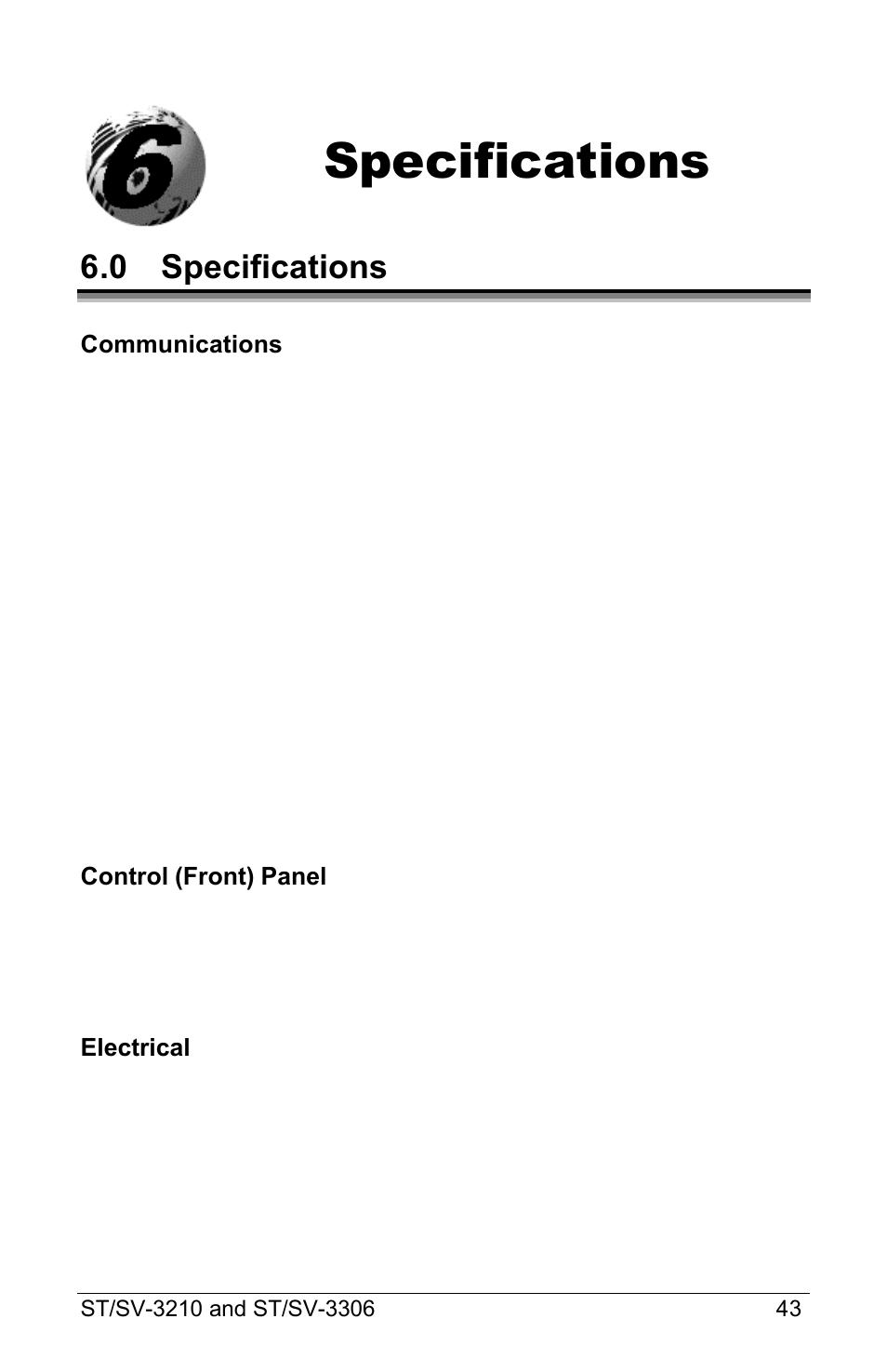 Specifications, 0 specifications | Datamax S-Class ST-3210 User Manual | Page 53 / 84