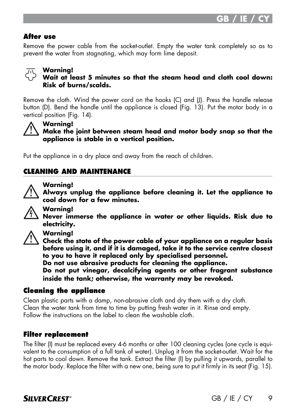 Gb / ie / cy | Silvercrest SDM 1500 A1 User Manual | Page 11 / 52