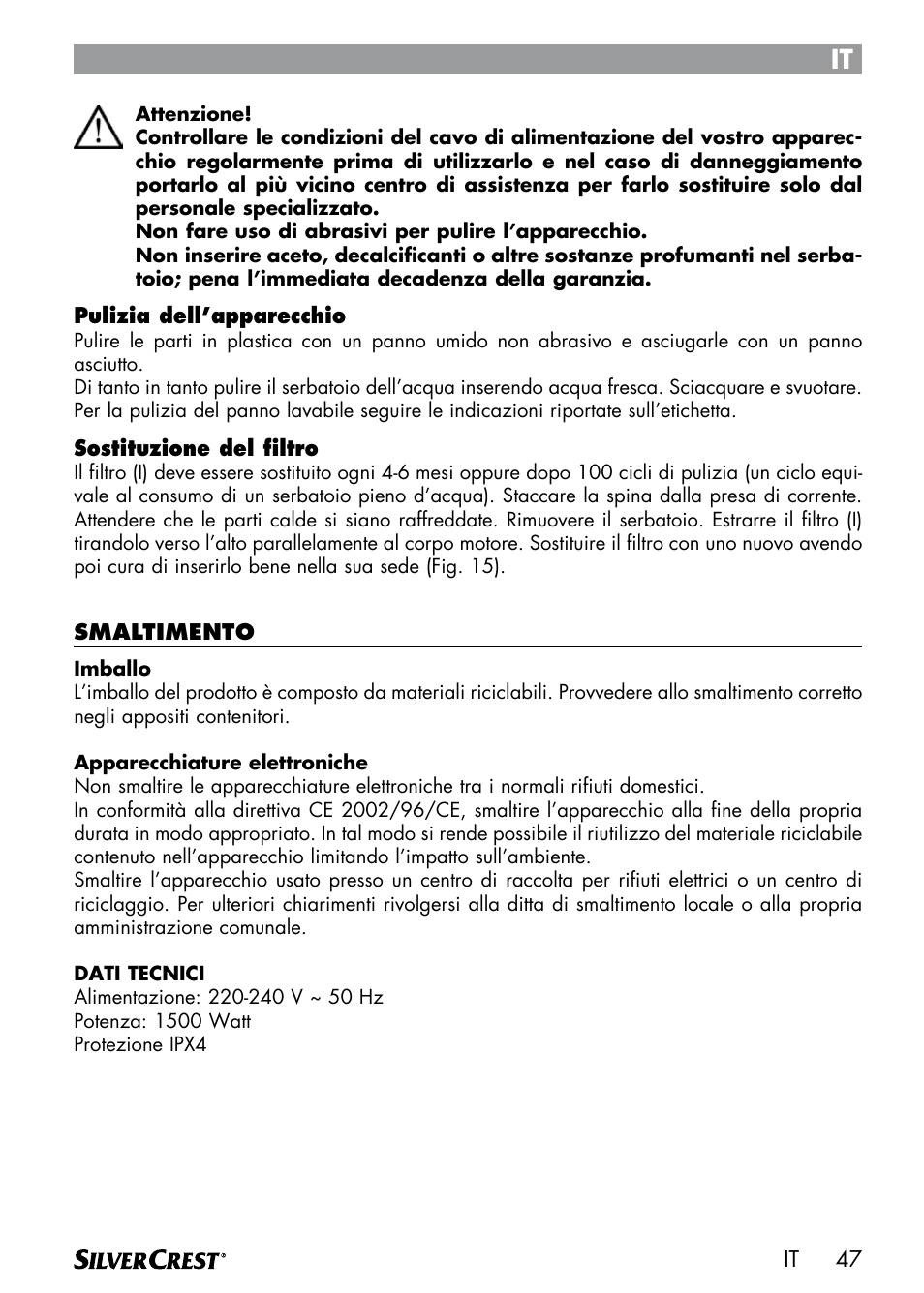 Silvercrest SDM 1500 A1 User Manual | Page 49 / 52