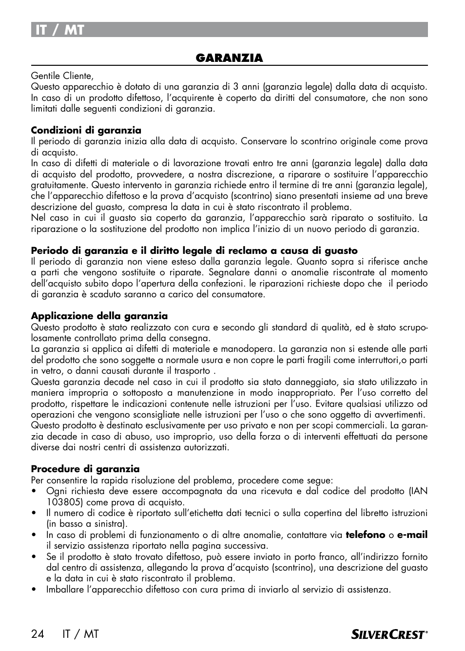 It / mt | Silvercrest SDM 1500 A1 User Manual | Page 26 / 64