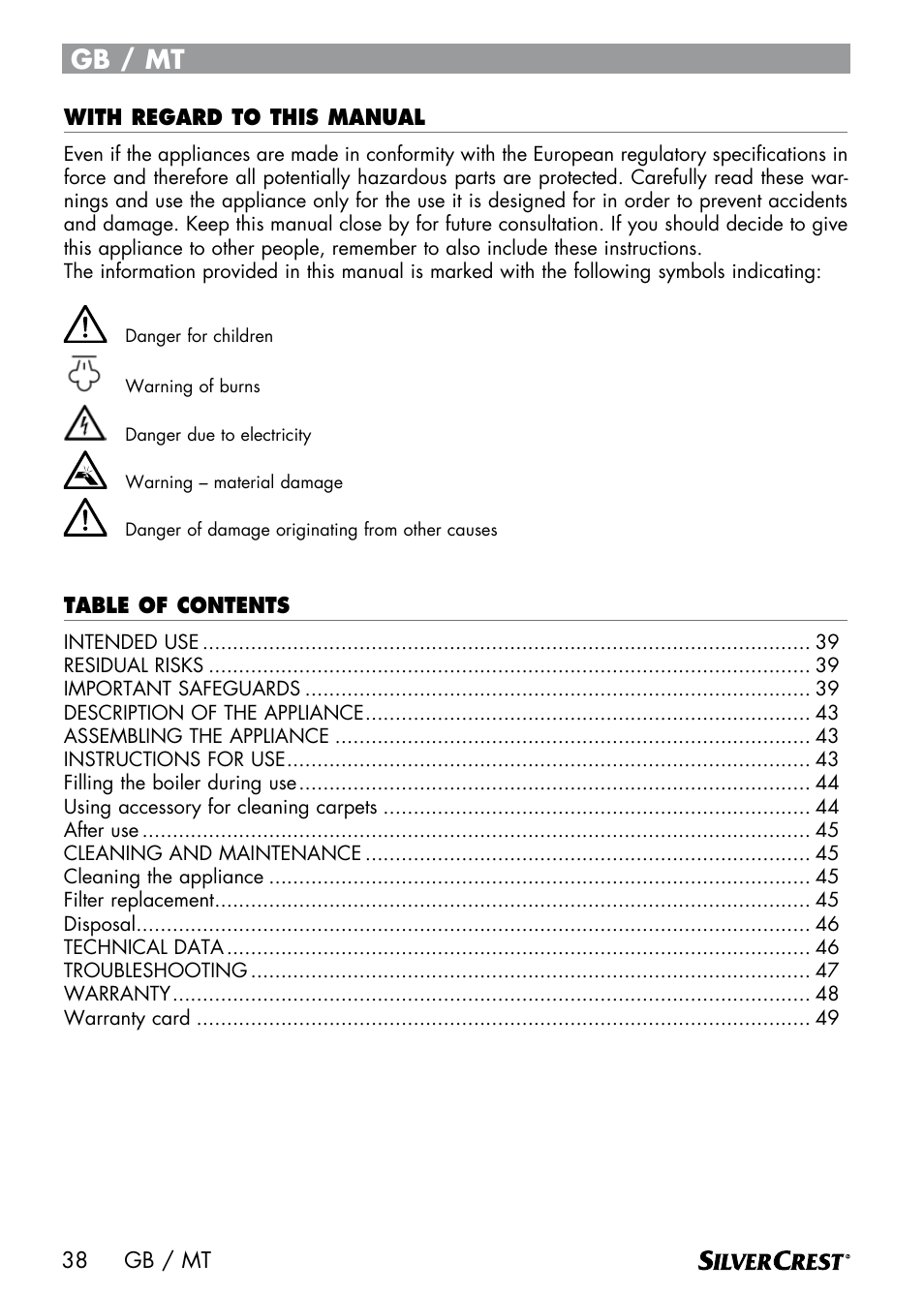 Gb / mt | Silvercrest SDM 1500 A1 User Manual | Page 40 / 64