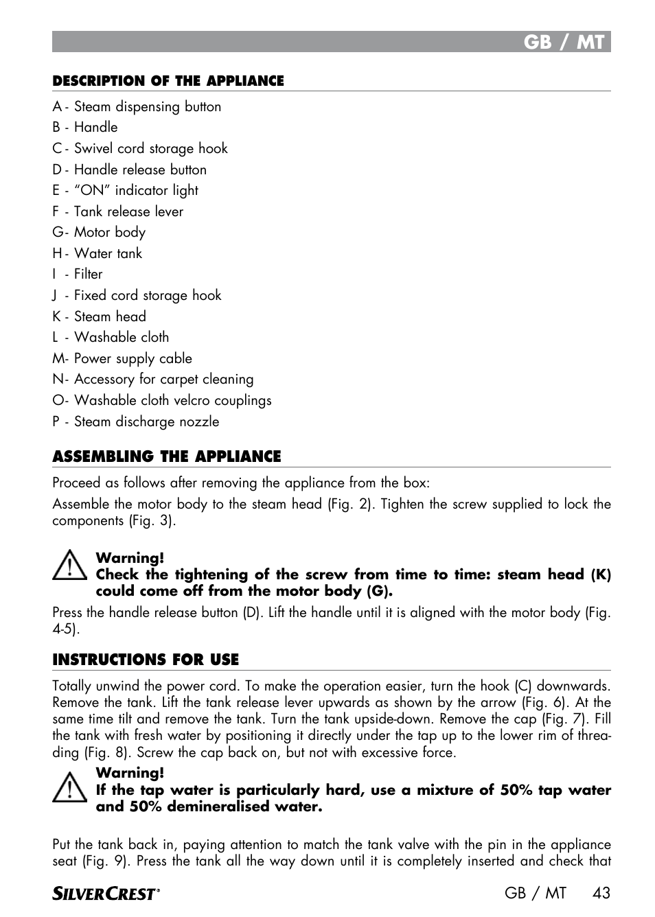 Gb / mt | Silvercrest SDM 1500 A1 User Manual | Page 45 / 64