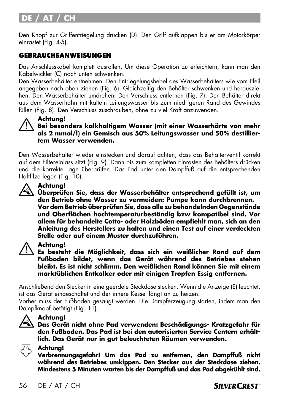De / at / ch | Silvercrest SDM 1500 A1 User Manual | Page 58 / 64