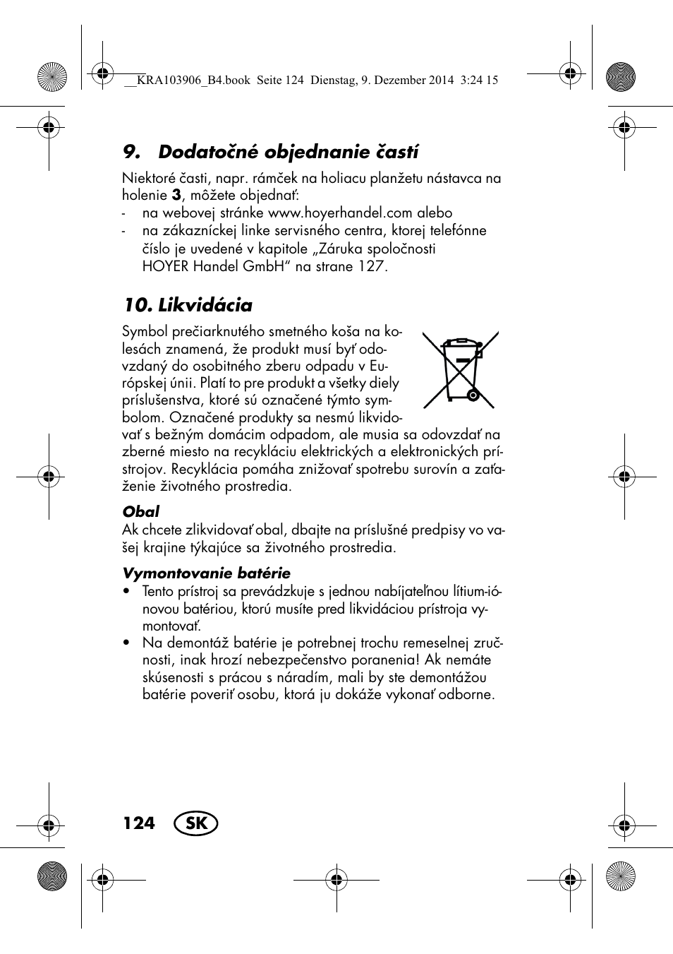 Dodatoné objednanie astí, Likvidácia | Silvercrest SHBS 3.7 A1 User Manual | Page 126 / 156