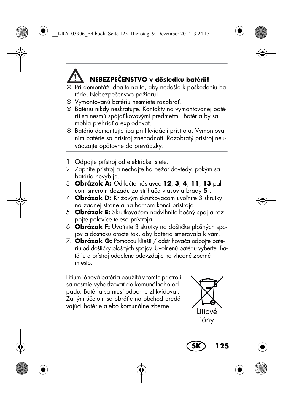 Lítiové ióny | Silvercrest SHBS 3.7 A1 User Manual | Page 127 / 156