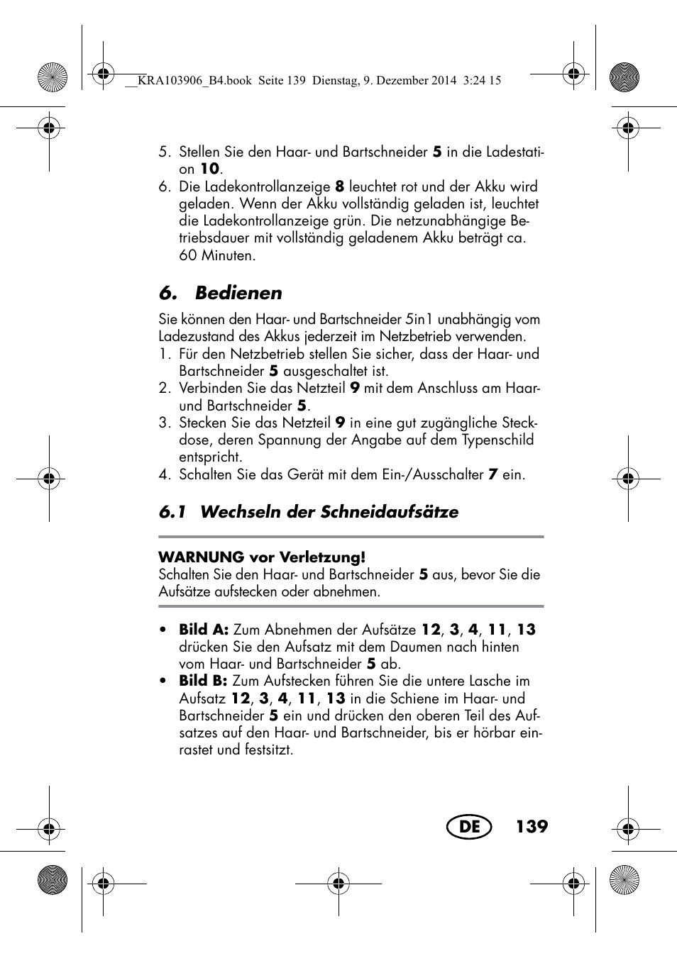 Bedienen | Silvercrest SHBS 3.7 A1 User Manual | Page 141 / 156