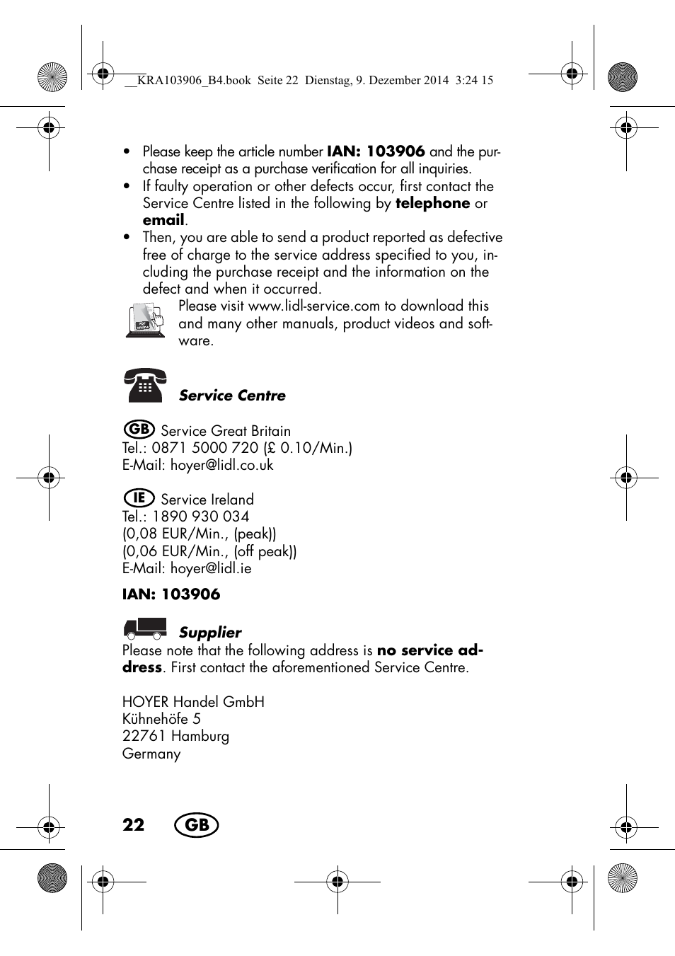 Silvercrest SHBS 3.7 A1 User Manual | Page 24 / 156