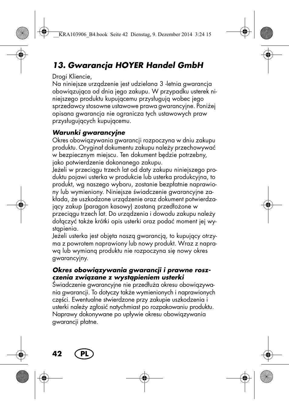 Gwarancja hoyer handel gmbh | Silvercrest SHBS 3.7 A1 User Manual | Page 44 / 156