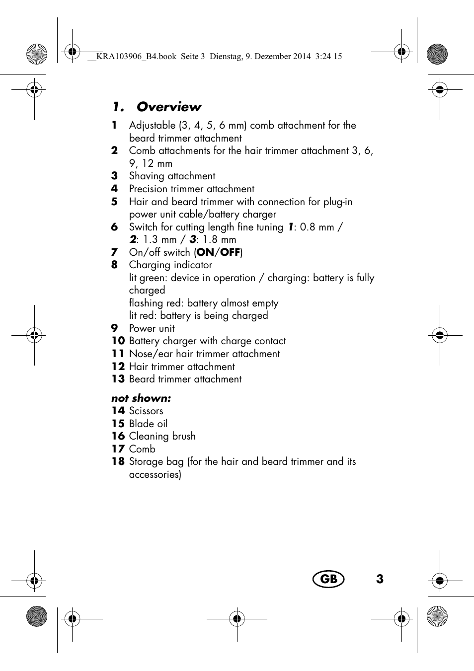 Overview | Silvercrest SHBS 3.7 A1 User Manual | Page 5 / 156