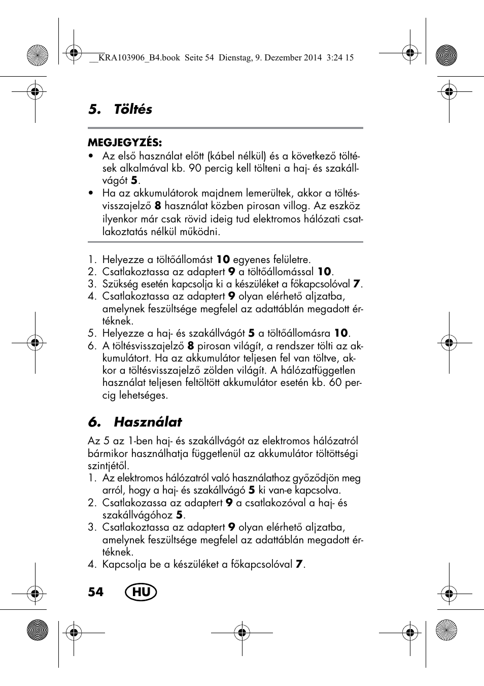 Töltés, Használat | Silvercrest SHBS 3.7 A1 User Manual | Page 56 / 156