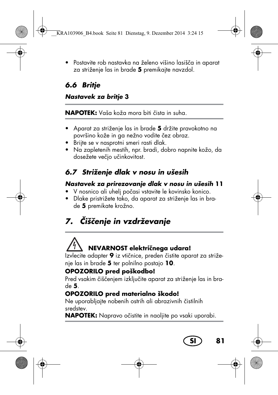 išenje in vzdrževanje | Silvercrest SHBS 3.7 A1 User Manual | Page 83 / 156