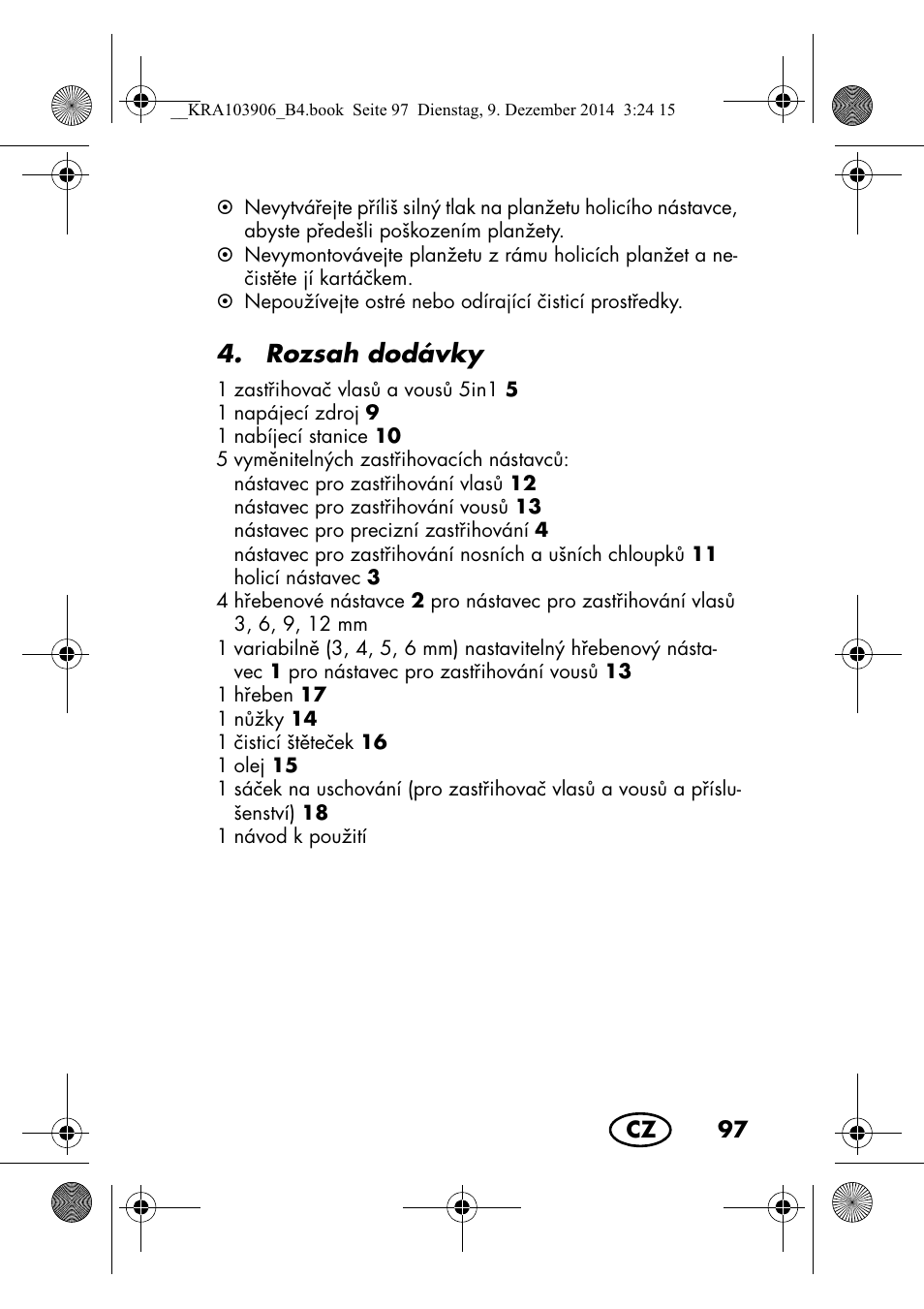 Rozsah dodávky | Silvercrest SHBS 3.7 A1 User Manual | Page 99 / 156