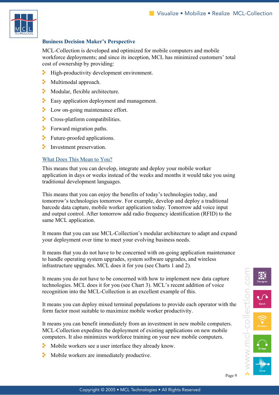 What does this mean to you, Business decision maker’s perspective | MCL Collection User Manual | Page 9 / 17