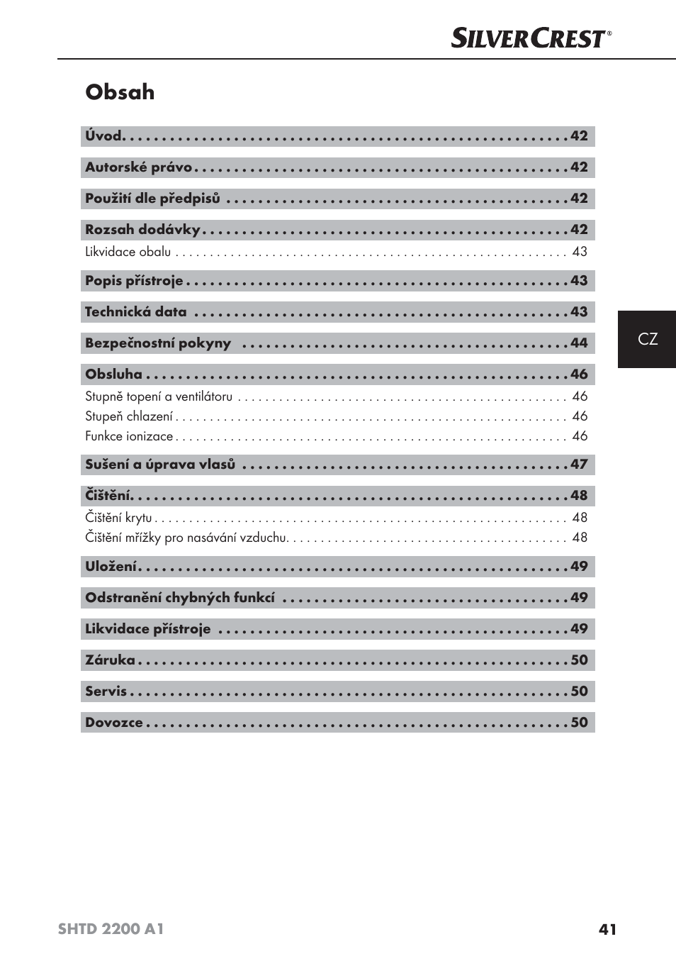 Silvercrest SHTD 2200 A1 User Manual | Page 44 / 74