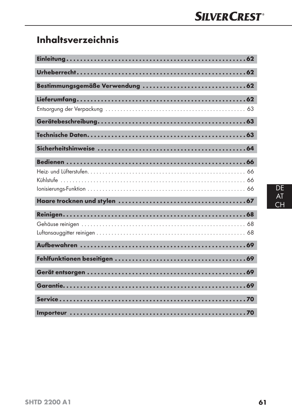 Silvercrest SHTD 2200 A1 User Manual | Page 64 / 74