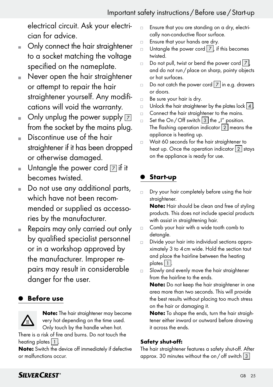 Silvercrest SHG 35 A1 User Manual | Page 25 / 29