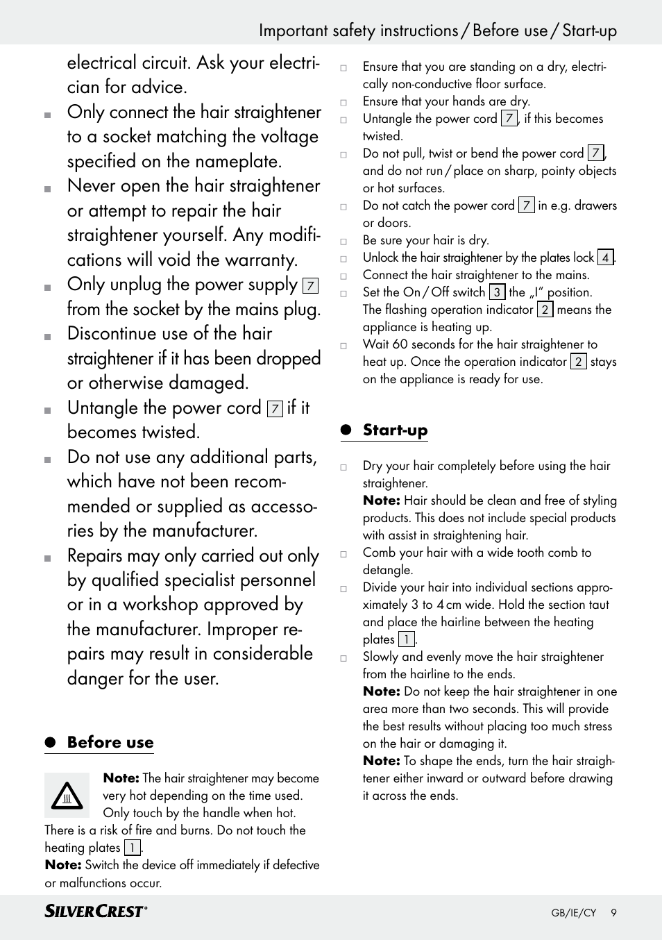 Silvercrest SHG 35 A1 User Manual | Page 9 / 21