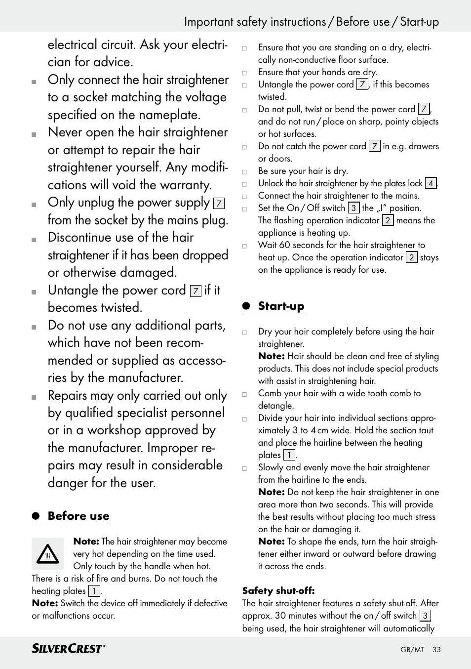 Silvercrest SHG 35 A1 User Manual | Page 33 / 45