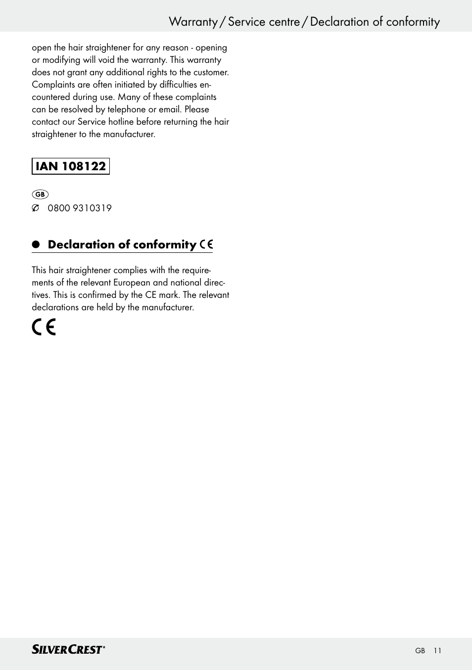 Declaration of conformity | Silvercrest SHG 35 A1 User Manual | Page 11 / 53