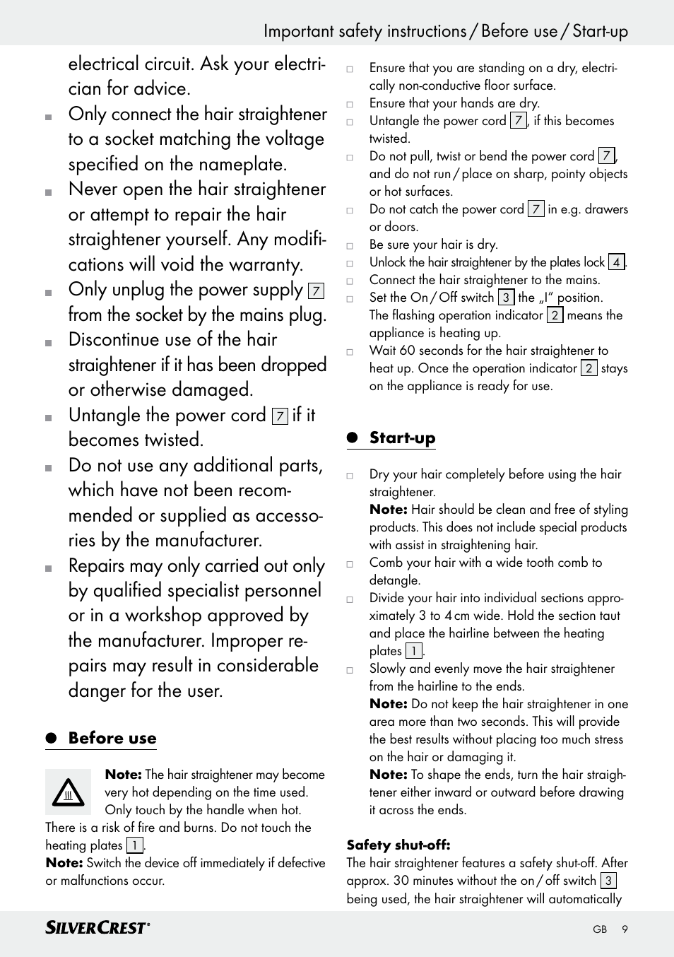 Silvercrest SHG 35 A1 User Manual | Page 9 / 53