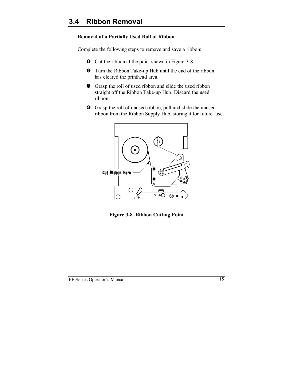 4 ribbon removal | Datamax PE User Manual | Page 25 / 100