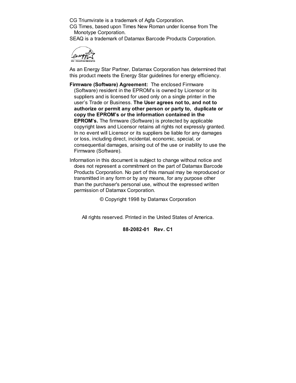 Datamax PE User Manual | Page 3 / 100