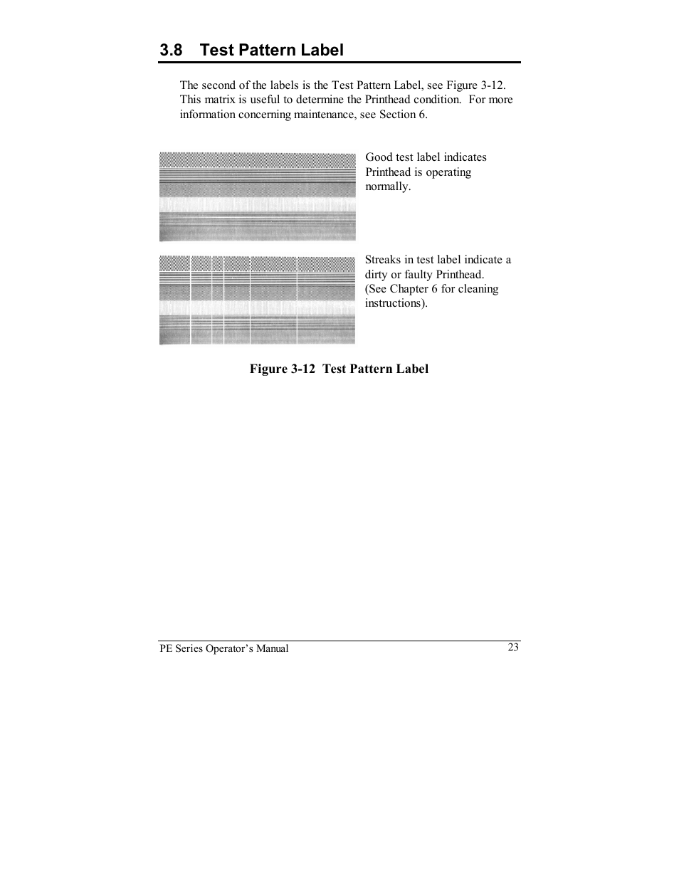 8 test pattern label | Datamax PE User Manual | Page 33 / 100