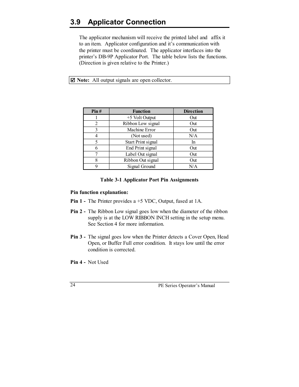 9 applicator connection | Datamax PE User Manual | Page 34 / 100