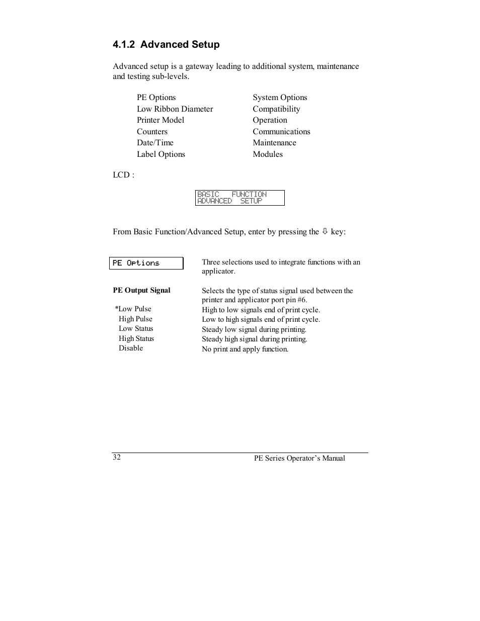 2 advanced setup | Datamax PE User Manual | Page 42 / 100