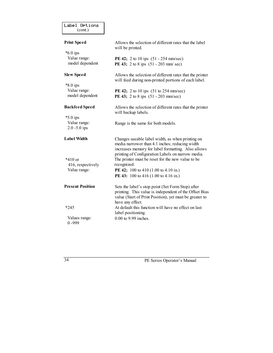 Datamax PE User Manual | Page 44 / 100