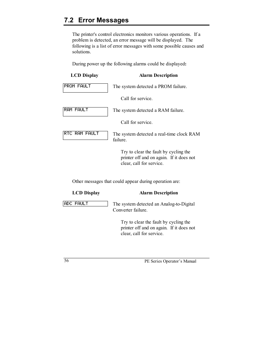 2 error messages | Datamax PE User Manual | Page 66 / 100