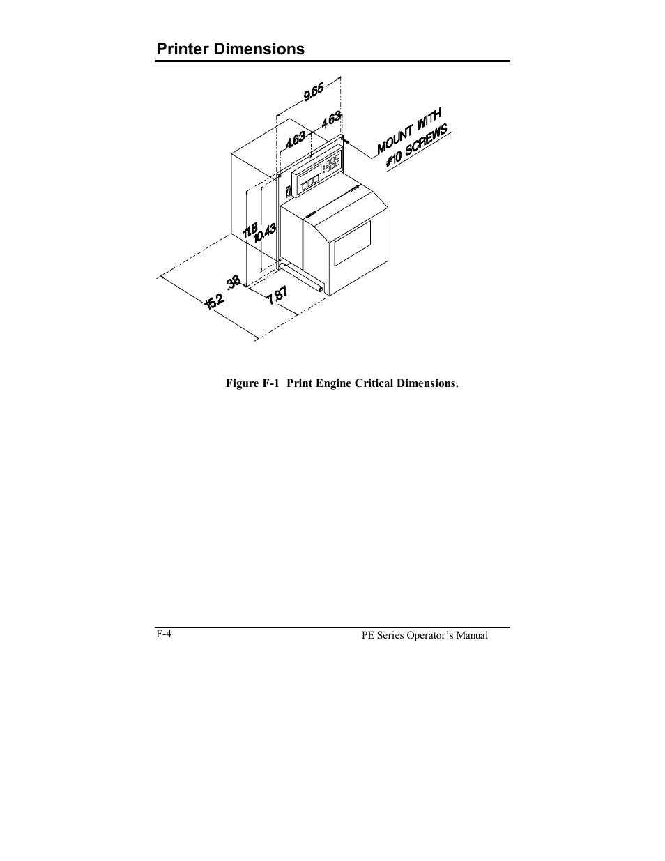 Printer dimensions | Datamax PE User Manual | Page 92 / 100