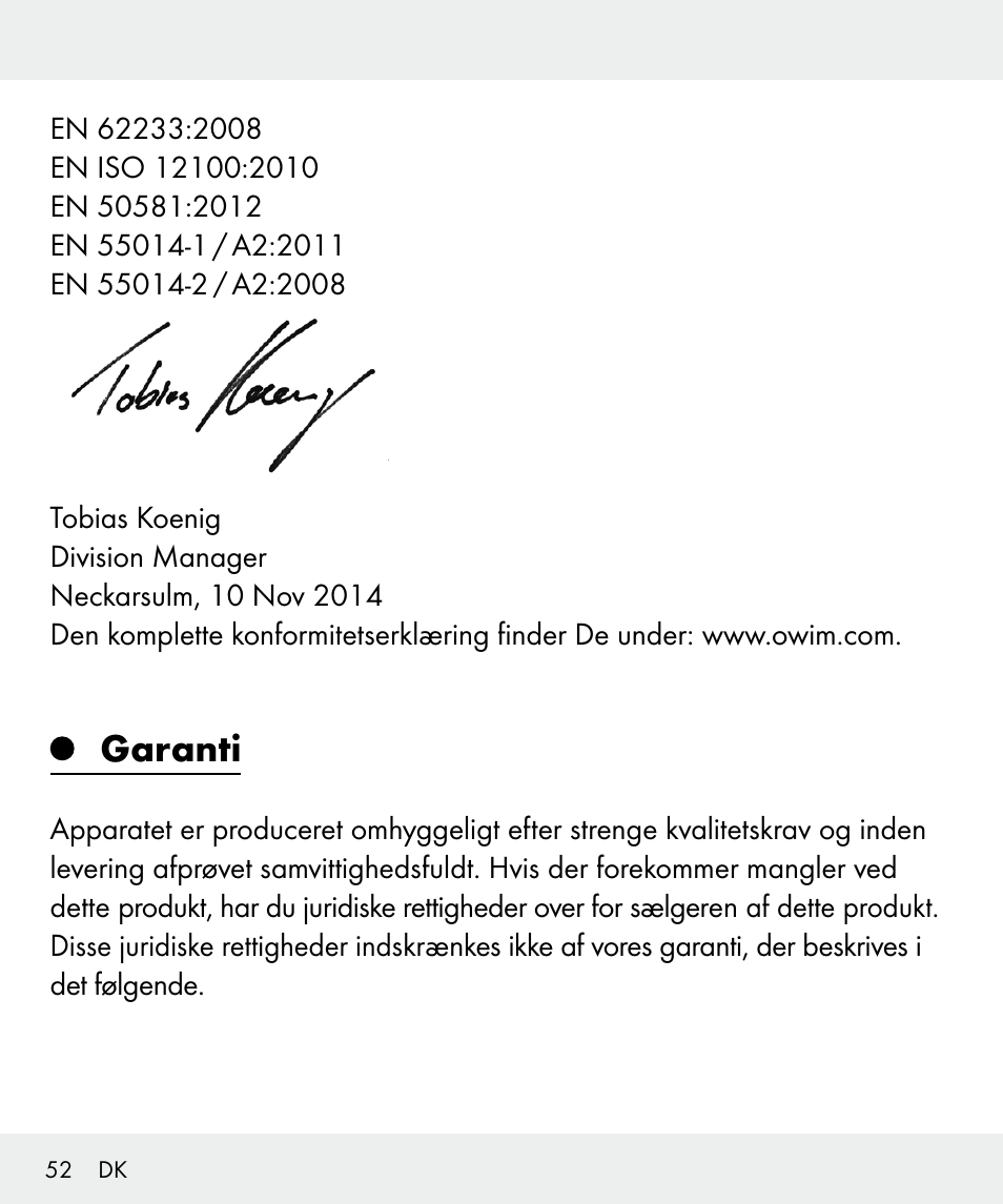 Garanti | Silvercrest Z31437 User Manual | Page 52 / 91