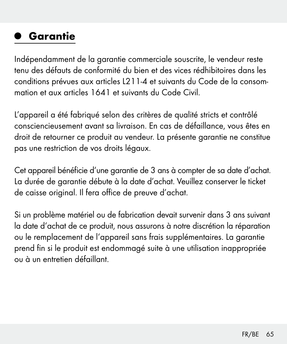 Garantie | Silvercrest Z31437 User Manual | Page 65 / 91