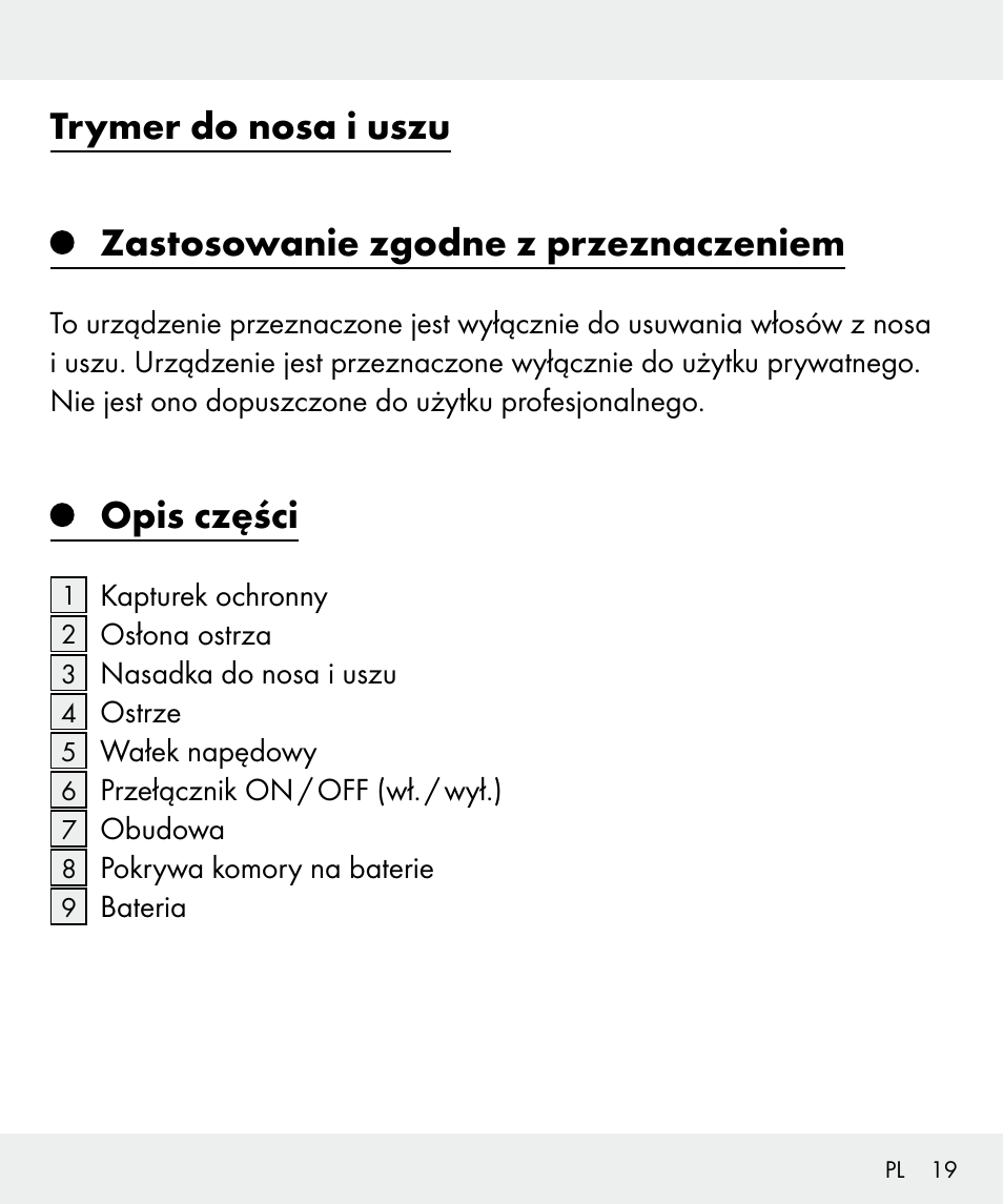 Opis części | Silvercrest Z31437 User Manual | Page 19 / 92