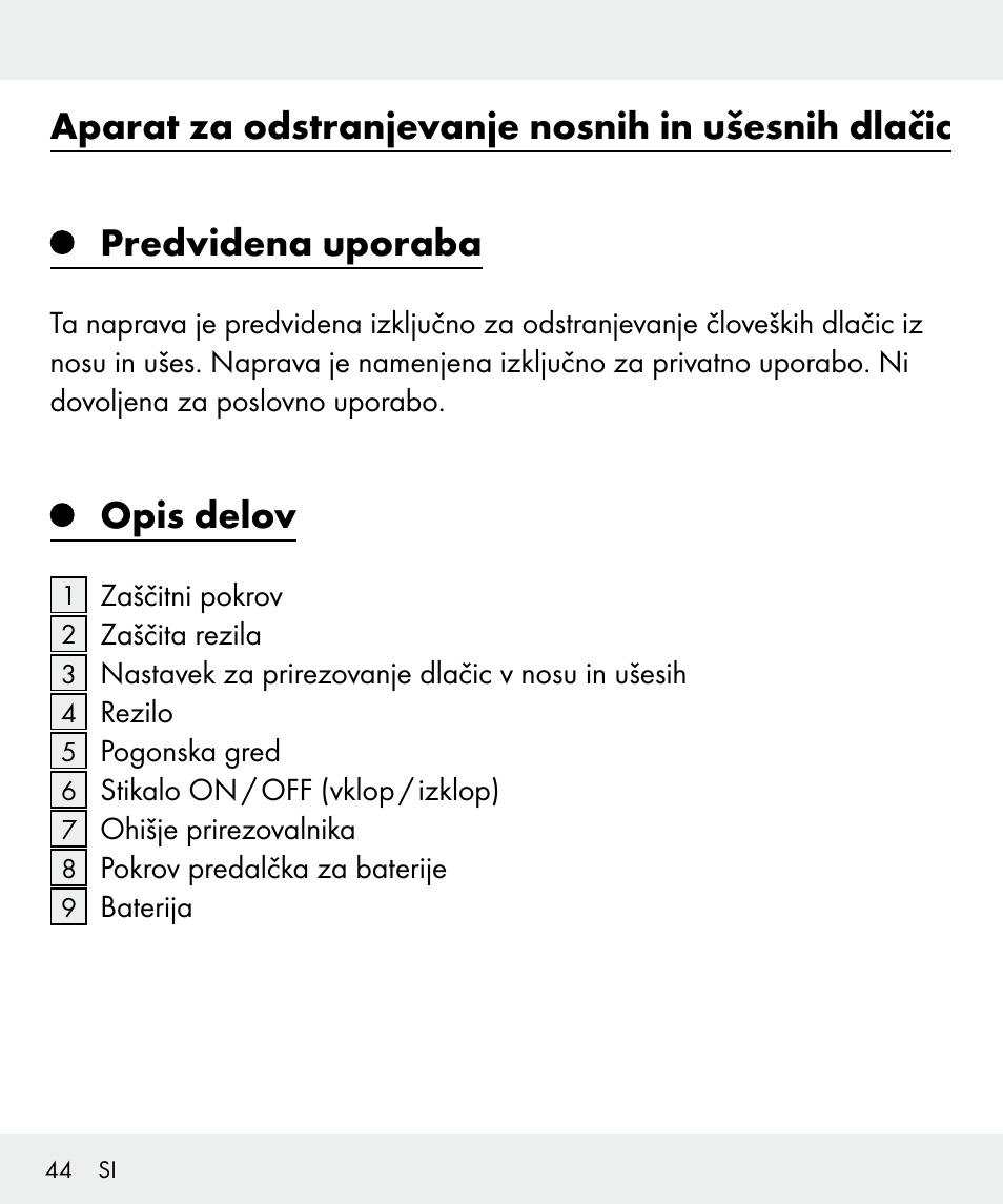 Opis delov | Silvercrest Z31437 User Manual | Page 44 / 92