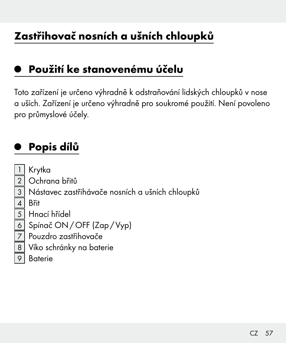 Popis dílů | Silvercrest Z31437 User Manual | Page 57 / 92