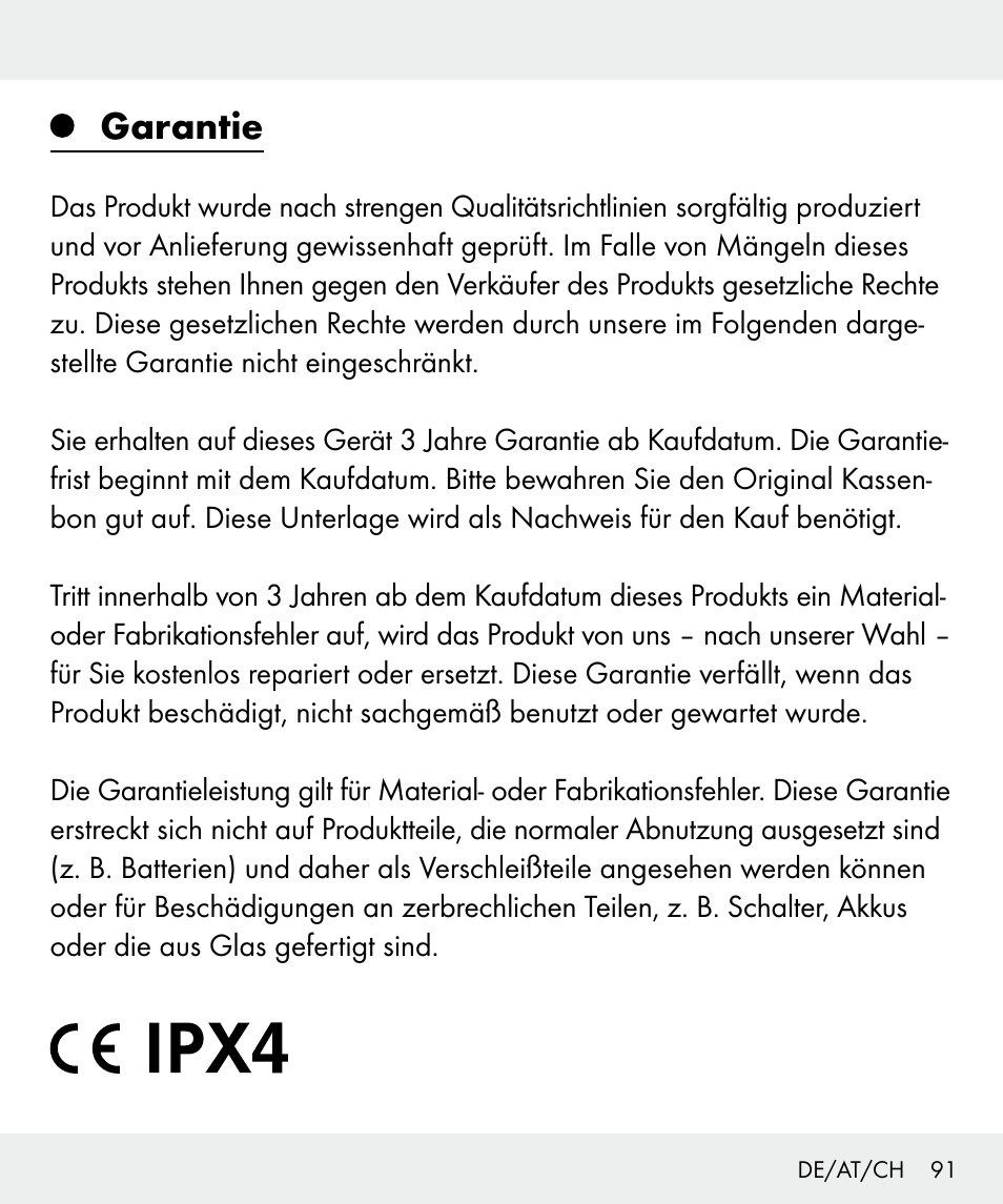 Garantie | Silvercrest Z31437 User Manual | Page 91 / 92