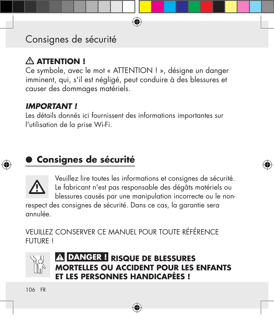 Consignes de sécurité | Silvercrest SWS-A1 User Manual | Page 106 / 190