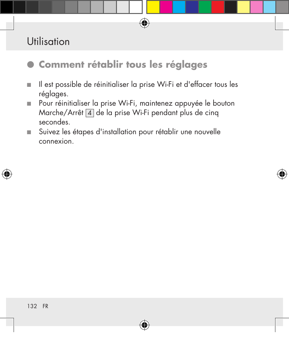 Utilisation, Comment rétablir tous les réglages | Silvercrest SWS-A1 User Manual | Page 132 / 190