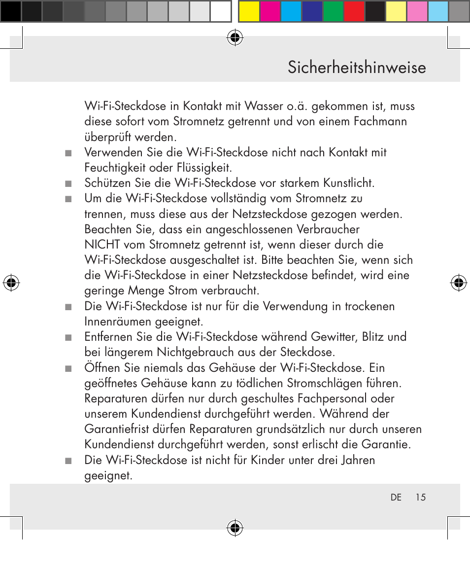 Sicherheitshinweise | Silvercrest SWS-A1 User Manual | Page 15 / 190