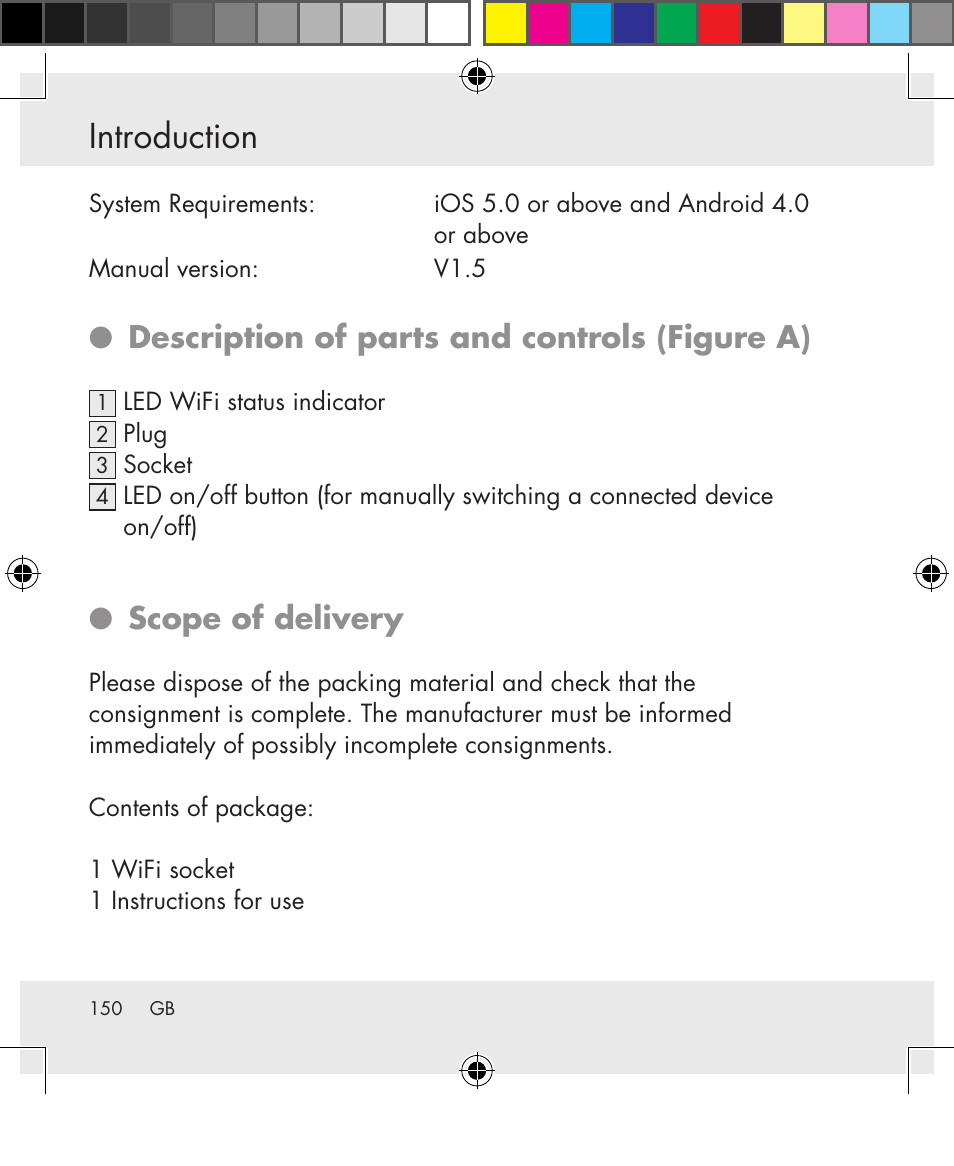 Introduction, Description of parts and controls (figure a), Scope of delivery | Silvercrest SWS-A1 User Manual | Page 150 / 190