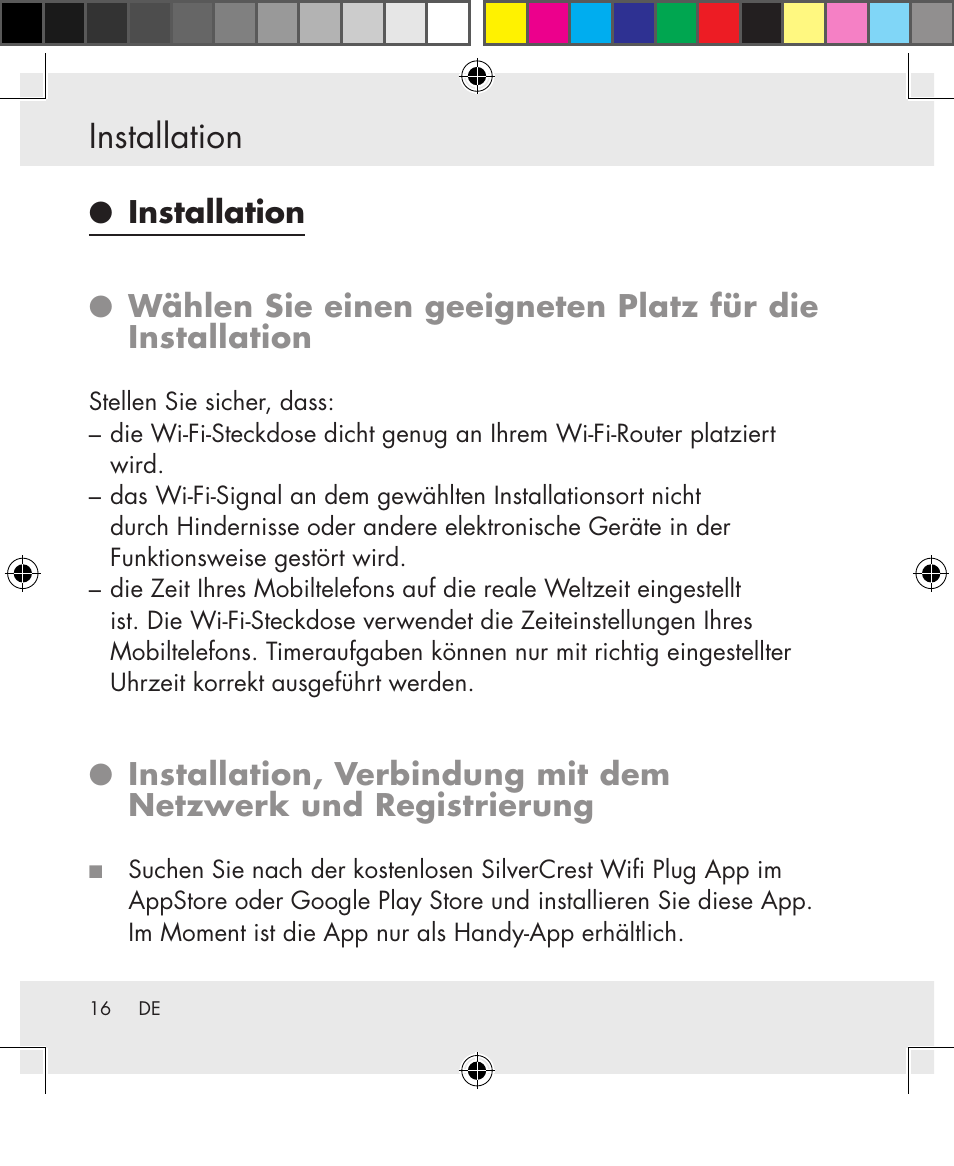 Installation | Silvercrest SWS-A1 User Manual | Page 16 / 190