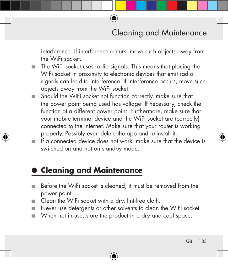 Cleaning and maintenance | Silvercrest SWS-A1 User Manual | Page 183 / 190